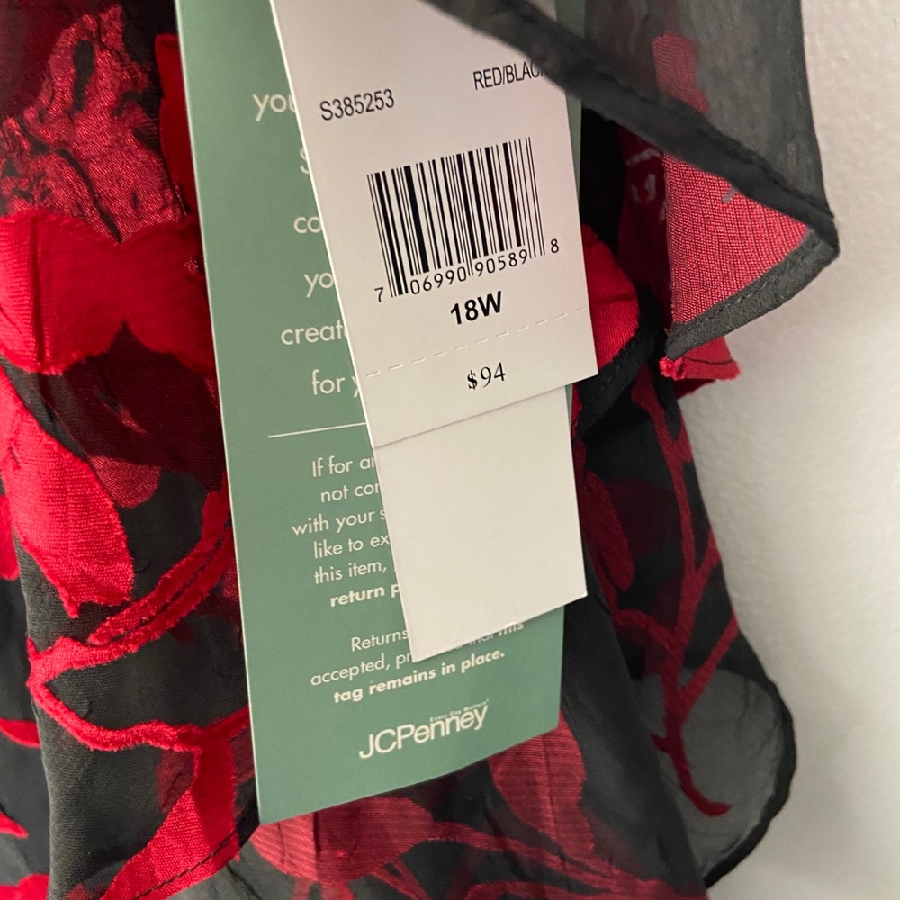 Scarlett Women’s Black & Red Floral mid dress Plus Size 18W NWT, very elegant - Picture 8 of 15